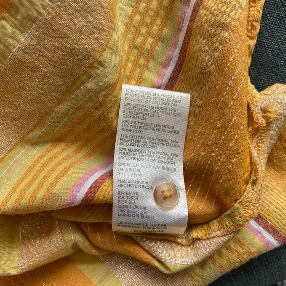 Anthropologie Pilcro The Serena Surf Henley, Yellow Combo, Size S - Picture 7 of 7